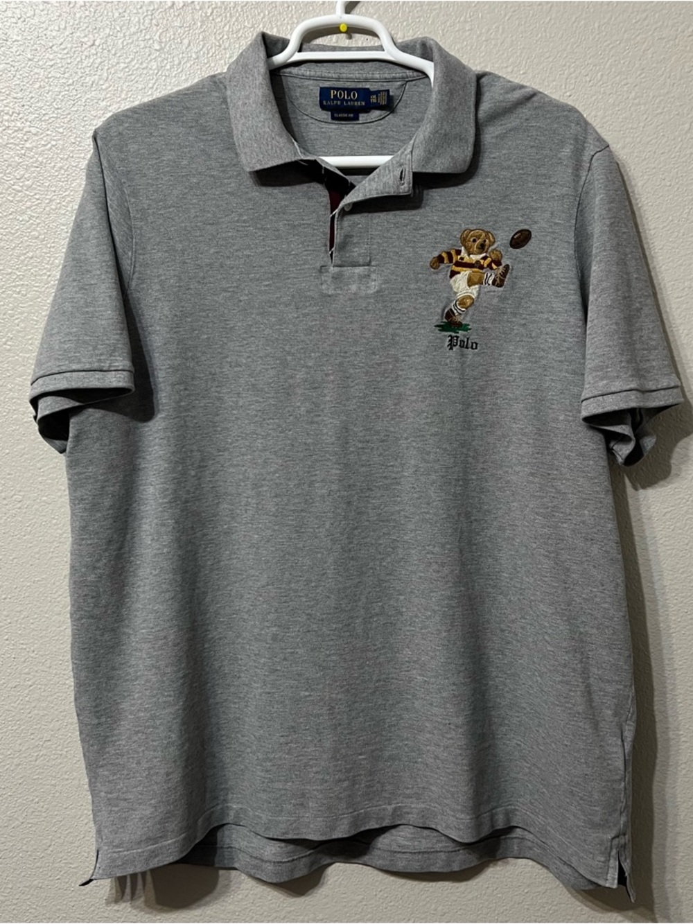 Polo Ralph Lauren Men's Rugby Bear Graphic Short Sleeve Classic Fit Polo 2XL